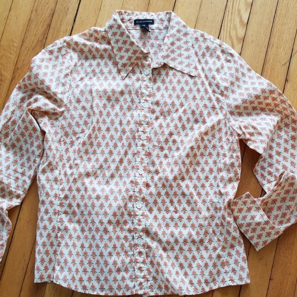 Vintage print club Monaco button down